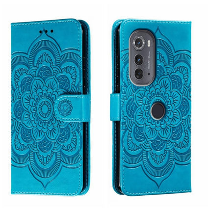 Sun Mandala Embossing Pattern Phone Leather Case, For Motorola Moto G53, For Motorola Moto E22, For Motorola Edge 2022