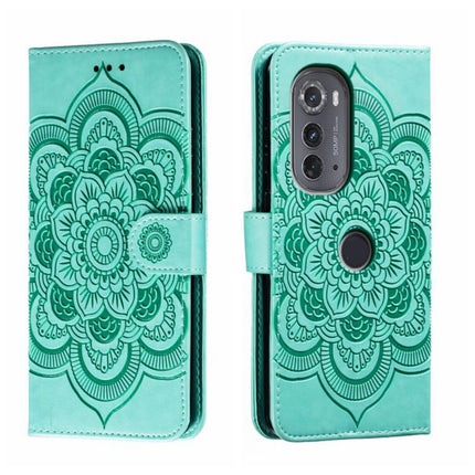 Sun Mandala Embossing Pattern Phone Leather Case, For Motorola Moto G53, For Motorola Moto E22, For Motorola Edge 2022