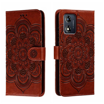 Sun Mandala Embossing Pattern Phone Leather Case, For Motorola Moto E13, For Motorola Moto G73, For Motorola Moto G 5G 2023