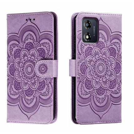 Sun Mandala Embossing Pattern Phone Leather Case, For Motorola Moto E13, For Motorola Moto G73, For Motorola Moto G 5G 2023