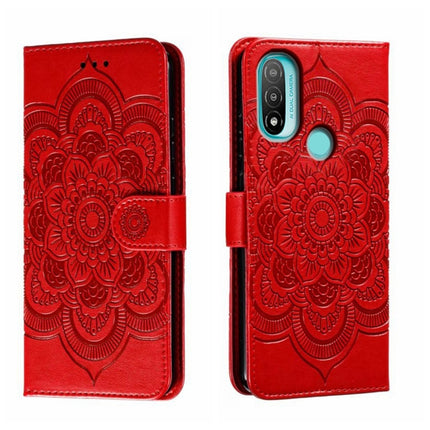 Sun Mandala Embossing Pattern Phone Leather Case, For Motorola Moto Edge 30, For Motorola Moto E40, For Motorola Moto E20