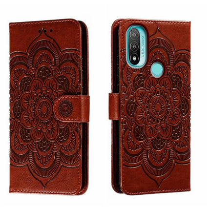 Sun Mandala Embossing Pattern Phone Leather Case, For Motorola Moto Edge 30, For Motorola Moto E40, For Motorola Moto E20