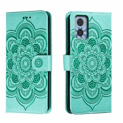 Sun Mandala Embossing Pattern Phone Leather Case, For Motorola Moto G53, For Motorola Moto E22, For Motorola Edge 2022