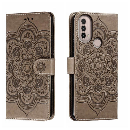 Sun Mandala Embossing Pattern Phone Leather Case, For Motorola Moto Edge 30, For Motorola Moto E40, For Motorola Moto E20
