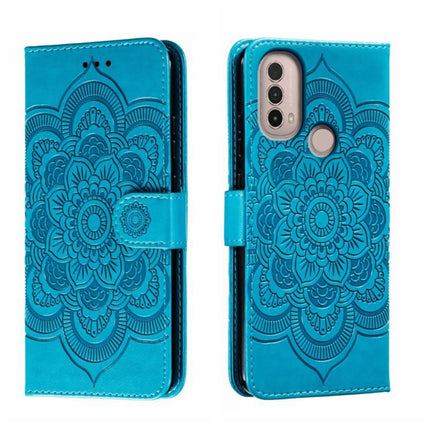 Sun Mandala Embossing Pattern Phone Leather Case, For Motorola Moto Edge 30, For Motorola Moto E40, For Motorola Moto E20