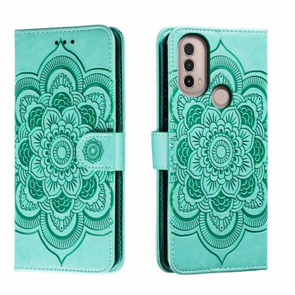 Sun Mandala Embossing Pattern Phone Leather Case, For Motorola Moto Edge 30, For Motorola Moto E40, For Motorola Moto E20