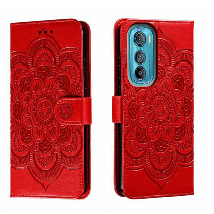 Sun Mandala Embossing Pattern Phone Leather Case, For Motorola Moto Edge 30, For Motorola Moto E40, For Motorola Moto E20