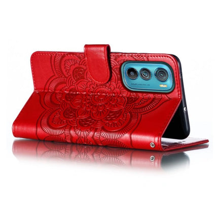Sun Mandala Embossing Pattern Phone Leather Case, For Motorola Moto Edge 30, For Motorola Moto E40, For Motorola Moto E20