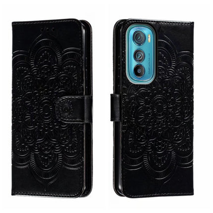Sun Mandala Embossing Pattern Phone Leather Case, For Motorola Moto Edge 30, For Motorola Moto E40, For Motorola Moto E20