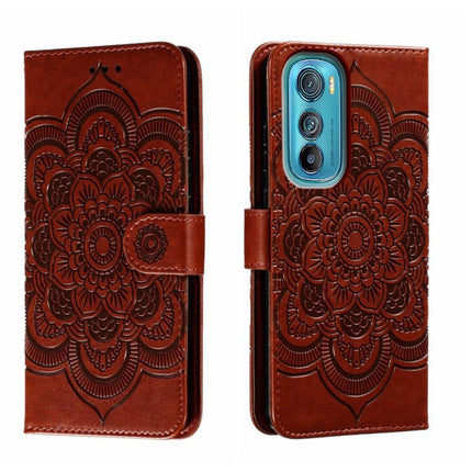 Sun Mandala Embossing Pattern Phone Leather Case, For Motorola Moto Edge 30, For Motorola Moto E40, For Motorola Moto E20