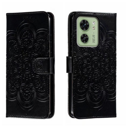 Sun Mandala Embossing Pattern Phone Leather Case, For Motorola Moto G14, For Motorola Moto Edge 40, For Motorola Edge 40
