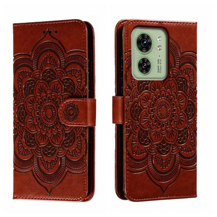 Sun Mandala Embossing Pattern Phone Leather Case, For Motorola Moto G14, For Motorola Moto Edge 40, For Motorola Edge 40