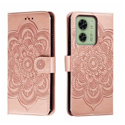 Sun Mandala Embossing Pattern Phone Leather Case, For Motorola Moto G14, For Motorola Moto Edge 40, For Motorola Edge 40