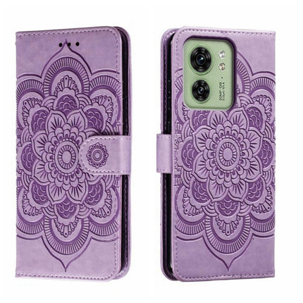 Sun Mandala Embossing Pattern Phone Leather Case, For Motorola Moto G14, For Motorola Moto Edge 40, For Motorola Edge 40