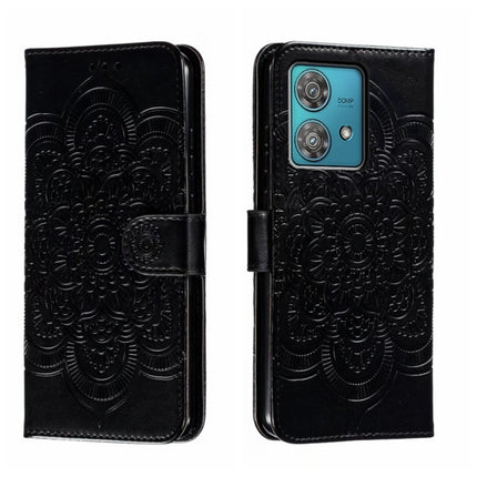 Sun Mandala Embossing Pattern Phone Leather Case, For Motorola Moto G54, For Motorola Moto Edge 40 Neo, For Motorola Edge 40 Neo