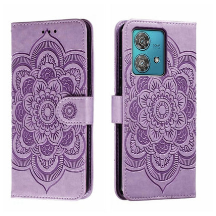 Sun Mandala Embossing Pattern Phone Leather Case, For Motorola Moto G54, For Motorola Moto Edge 40 Neo, For Motorola Edge 40 Neo
