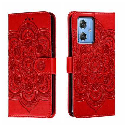 Sun Mandala Embossing Pattern Phone Leather Case, For Motorola Moto E13, For Motorola Moto G73, For Motorola Moto G 5G 2023