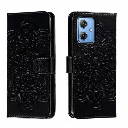 Sun Mandala Embossing Pattern Phone Leather Case, For Motorola Moto E13, For Motorola Moto G73, For Motorola Moto G 5G 2023