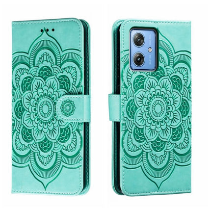 Sun Mandala Embossing Pattern Phone Leather Case, For Motorola Moto E13, For Motorola Moto G73, For Motorola Moto G 5G 2023