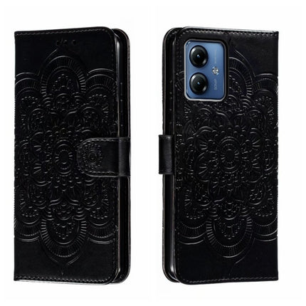 Sun Mandala Embossing Pattern Phone Leather Case, For Motorola Moto G14, For Motorola Moto Edge 40, For Motorola Edge 40