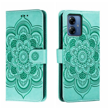 Sun Mandala Embossing Pattern Phone Leather Case, For Motorola Moto G14, For Motorola Moto Edge 40, For Motorola Edge 40