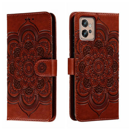 Sun Mandala Embossing Pattern Phone Leather Case, For Motorola Moto S30 Pro, For Motorola Moto G32, For Motorola Moto G62 5G