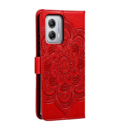 Sun Mandala Embossing Pattern Phone Leather Case, For Motorola Moto G53, For Motorola Moto E22, For Motorola Edge 2022
