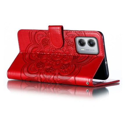 Sun Mandala Embossing Pattern Phone Leather Case, For Motorola Moto G53, For Motorola Moto E22, For Motorola Edge 2022