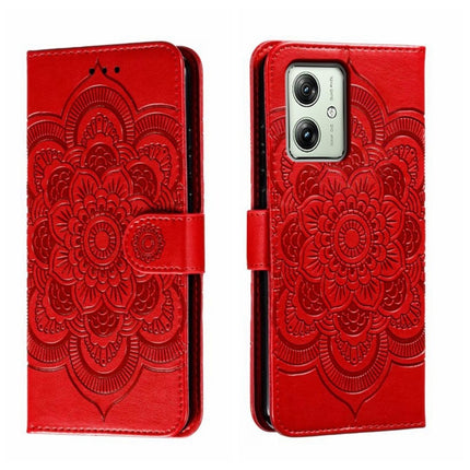 Sun Mandala Embossing Pattern Phone Leather Case, For Motorola Moto G54, For Motorola Moto Edge 40 Neo, For Motorola Edge 40 Neo