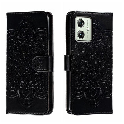 Sun Mandala Embossing Pattern Phone Leather Case, For Motorola Moto G54, For Motorola Moto Edge 40 Neo, For Motorola Edge 40 Neo