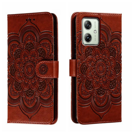 Sun Mandala Embossing Pattern Phone Leather Case, For Motorola Moto G54, For Motorola Moto Edge 40 Neo, For Motorola Edge 40 Neo