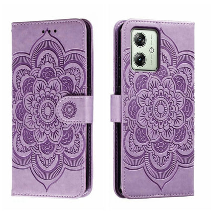 Sun Mandala Embossing Pattern Phone Leather Case, For Motorola Moto G54, For Motorola Moto Edge 40 Neo, For Motorola Edge 40 Neo