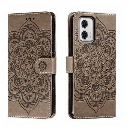 Sun Mandala Embossing Pattern Phone Leather Case, For Motorola Moto E13, For Motorola Moto G73, For Motorola Moto G 5G 2023