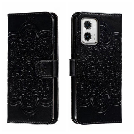 Sun Mandala Embossing Pattern Phone Leather Case, For Motorola Moto E13, For Motorola Moto G73, For Motorola Moto G 5G 2023