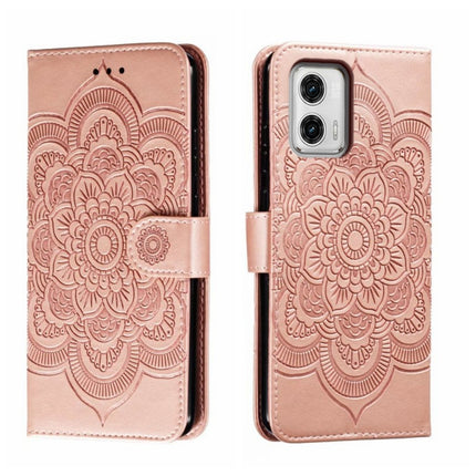 Sun Mandala Embossing Pattern Phone Leather Case, For Motorola Moto E13, For Motorola Moto G73, For Motorola Moto G 5G 2023