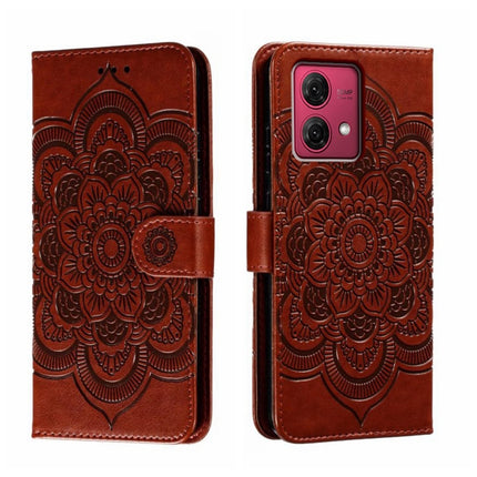 Sun Mandala Embossing Pattern Phone Leather Case, For Motorola Moto G Play 2024, For Motorola Moto G Power 5G 2024, For Motorola Moto G84