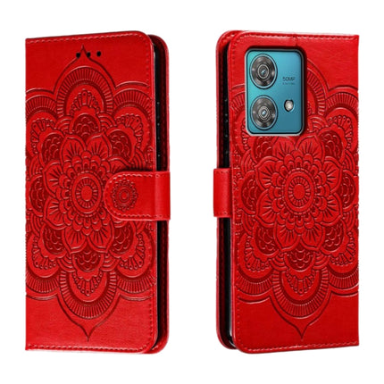 Sun Mandala Embossing Pattern Phone Leather Case, For Motorola Moto G54, For Motorola Moto Edge 40 Neo, For Motorola Edge 40 Neo