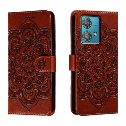 Sun Mandala Embossing Pattern Phone Leather Case, For Motorola Moto G54, For Motorola Moto Edge 40 Neo, For Motorola Edge 40 Neo