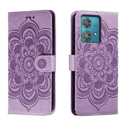 Sun Mandala Embossing Pattern Phone Leather Case, For Motorola Moto G54, For Motorola Moto Edge 40 Neo, For Motorola Edge 40 Neo