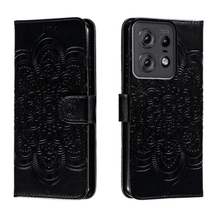 Sun Mandala Embossing Pattern Phone Leather Case, For Motorola Edge 50 Neo, For Motorola Edge 50 Ultra, For Motorola Edge 50 Pro