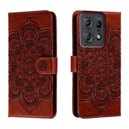 Sun Mandala Embossing Pattern Phone Leather Case, For Motorola Edge 50 Neo, For Motorola Edge 50 Ultra, For Motorola Edge 50 Pro