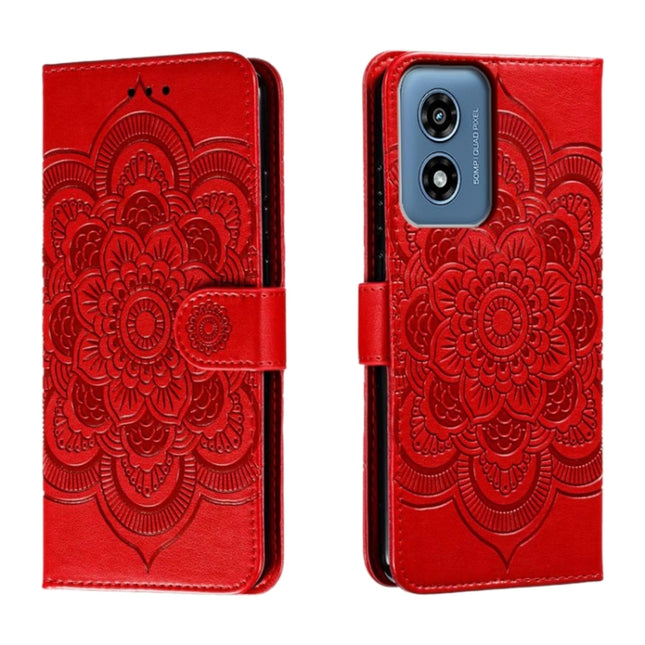Sun Mandala Embossing Pattern Phone Leather Case, For Motorola Moto G Play 2024, For Motorola Moto G Power 5G 2024, For Motorola Moto G84