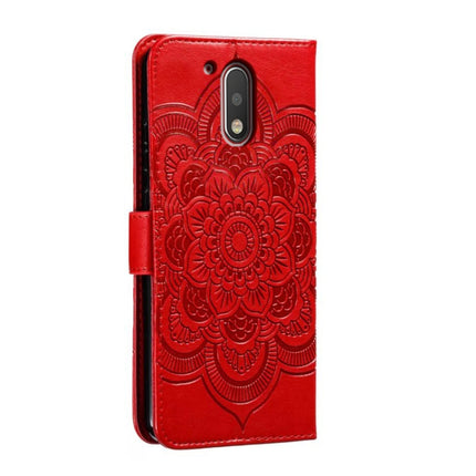 Sun Mandala Embossing Pattern Phone Leather Case, For Motorola Moto G4