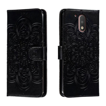 Sun Mandala Embossing Pattern Phone Leather Case, For Motorola Moto G4