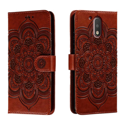 Sun Mandala Embossing Pattern Phone Leather Case, For Motorola Moto G4