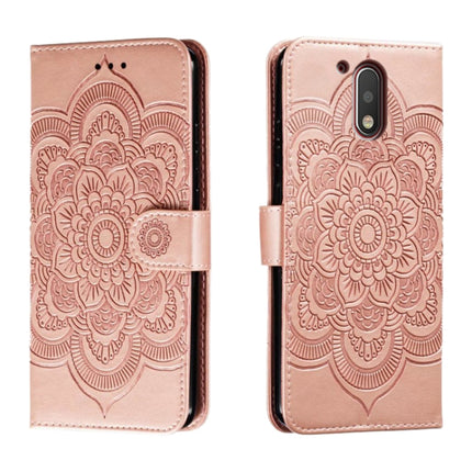 Sun Mandala Embossing Pattern Phone Leather Case, For Motorola Moto G4