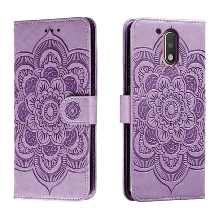 Sun Mandala Embossing Pattern Phone Leather Case, For Motorola Moto G4