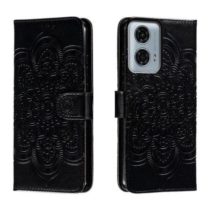 Sun Mandala Embossing Pattern Phone Leather Case, For Motorola Edge 50 Fusion, For Motorola Moto G24 Power, For Motorola Moto G34