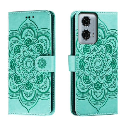 Sun Mandala Embossing Pattern Phone Leather Case, For Motorola Edge 50 Fusion, For Motorola Moto G24 Power, For Motorola Moto G34