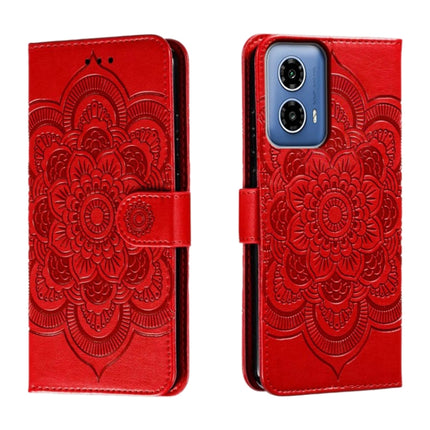 Sun Mandala Embossing Pattern Phone Leather Case, For Motorola Edge 50 Fusion, For Motorola Moto G24 Power, For Motorola Moto G34
